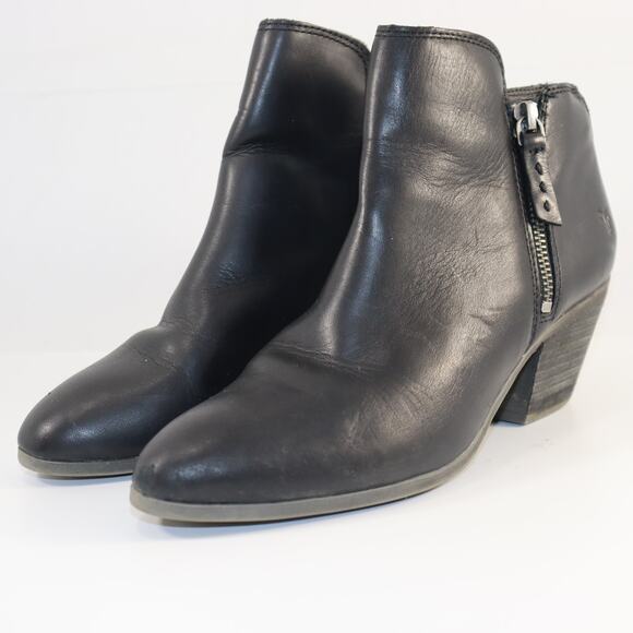 Frye Black Leather Ankle Booties – Size 8 - Picture 2 of 7